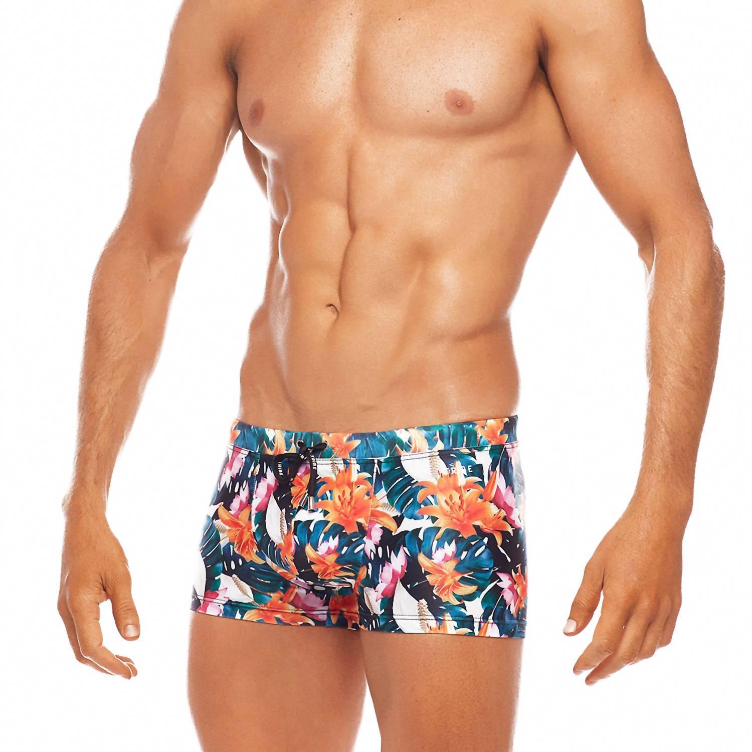 New Tribe Tropicana Swim Trunk In PinkOrange